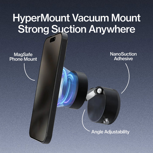 Soporte Magnético de Vacío | NanoSucción de 30 kg se adhiere a cualquier superficie | Soporte de teléfono MagSafe | Ajustable 360° | Nunca Bloquea las Rejillas de Ventilación | Pequeño Portátil iPhone Android-AJZ