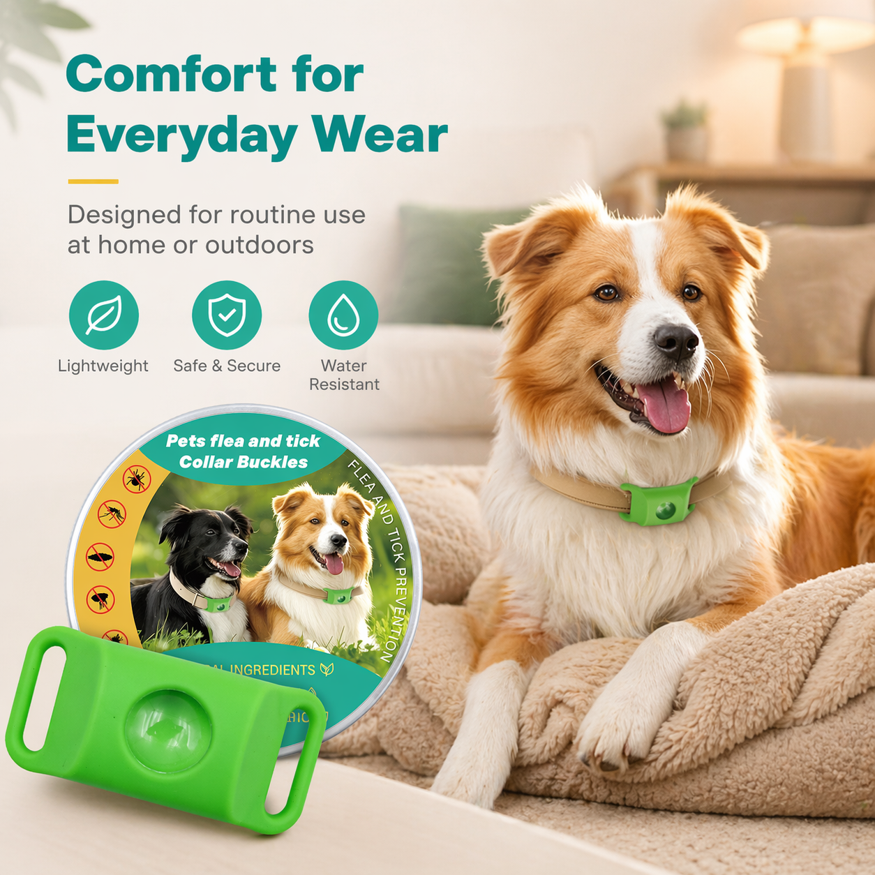 Natural Flea & Tick Repellent Collar for Cats & Dogs-HS