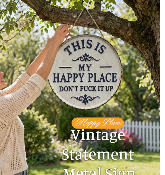 “This Is My Happy Place” Door Sign  💡 A Sign That Sets The Tone Immediately-HS