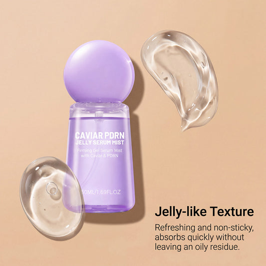 🔥Official Authentic Caviar PDRN Jelly Serum Mist | Hydrating Face Mist, Revitalizing & Radiance Face Spray, Sprayable Hydrogel, Travel Essentials & Self Care Gifts for Women, Korean Skin Care-AJZ