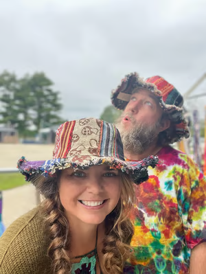 Hippie Haberdashery-🍄Patchwork Multicolored Mushroom Hemp Hat with Hidden Pocket Fedorahats🎩-HS