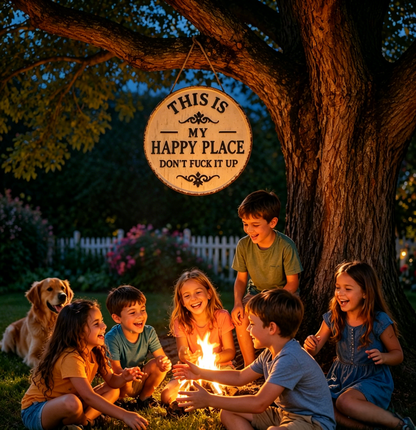 “This Is My Happy Place” Door Sign  💡 A Sign That Sets The Tone Immediately-HS