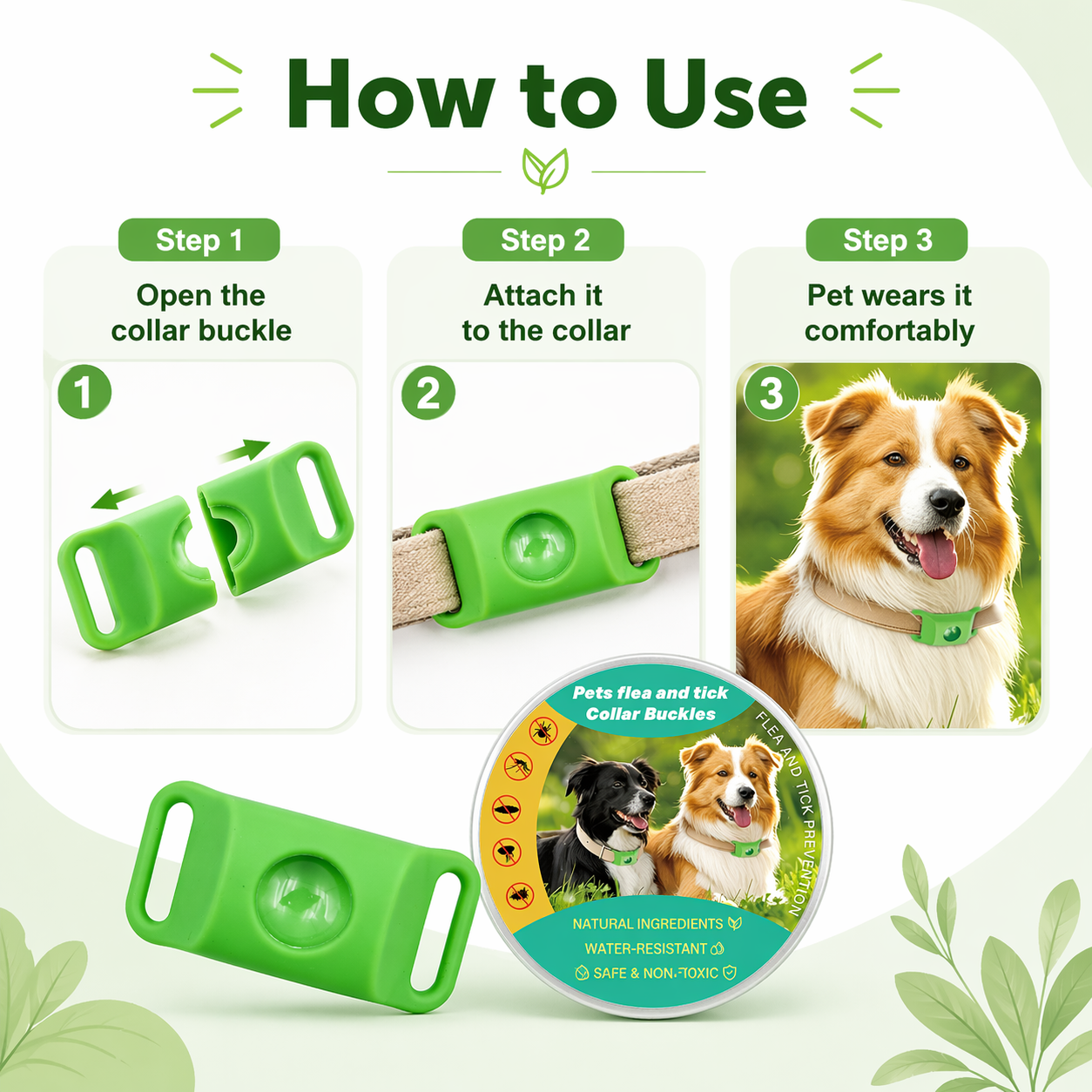 Natural Flea & Tick Repellent Collar for Cats & Dogs-HS