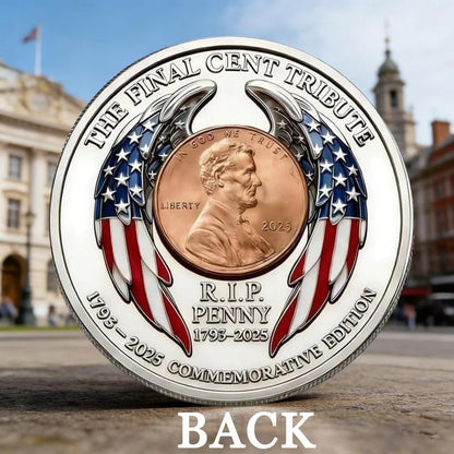 2025 Final Cent Tribute Commemorative Coin, Last Minted Penny Keepsake, Uncirculated Challenge Coin with 3D Engraving, Symbolic Final Penny Collectible for DIY & Gifting-HS