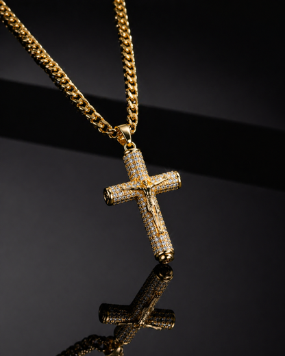 Cross with Jesus Christ Crucifix Necklace，Faith-Inspired Shine-HS