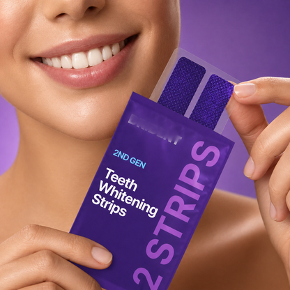 Purple Whitening Strips，Instant Bright White Teeth，Remove Yellow Stains Fast-HS