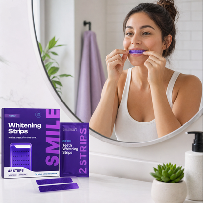 Purple Whitening Strips，Instant Bright White Teeth，Remove Yellow Stains Fast-HS