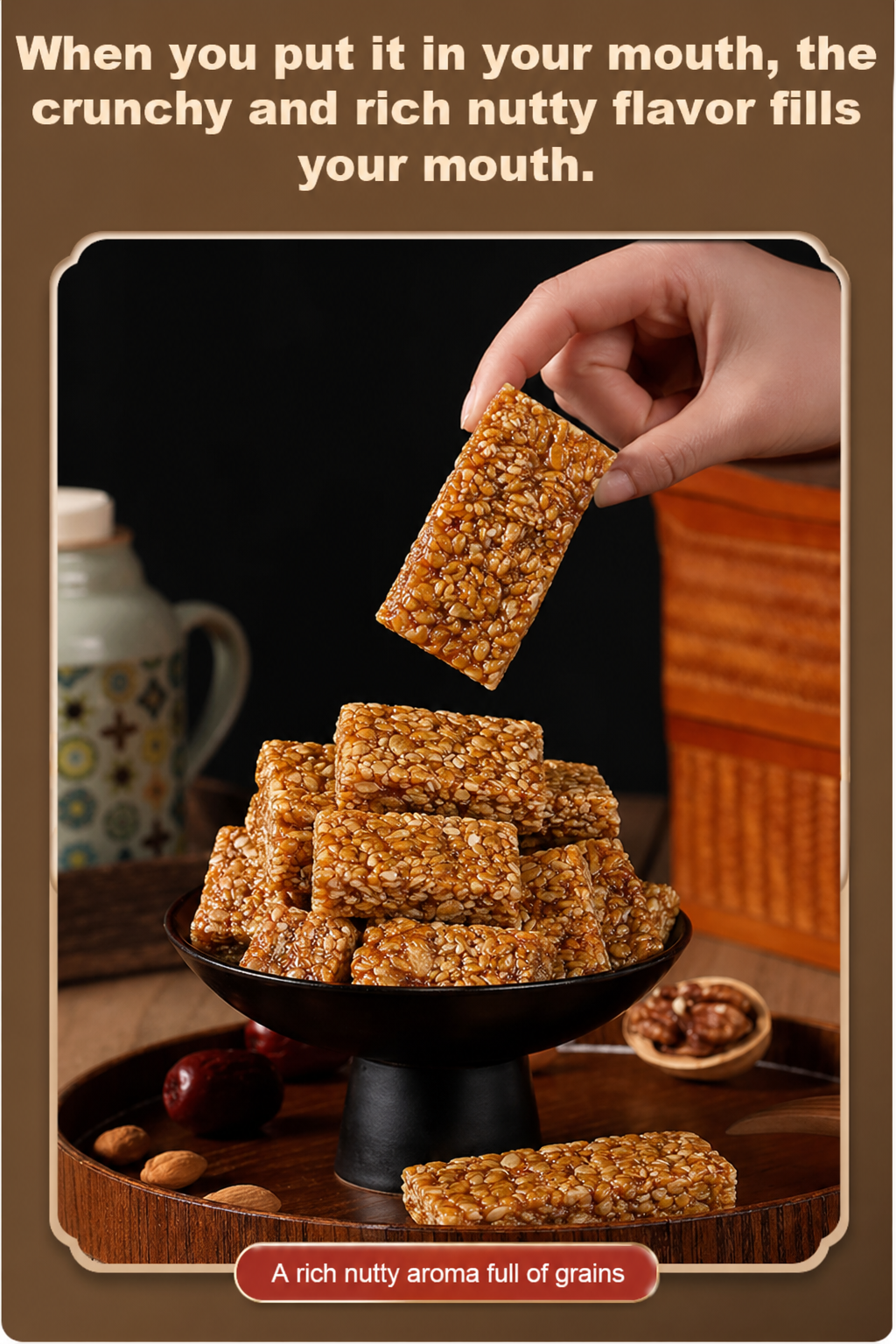 Sugar-Free Flaxseed Walnut Crisp, Premium Nut Pastry Snack 0 added preservatives-HS
