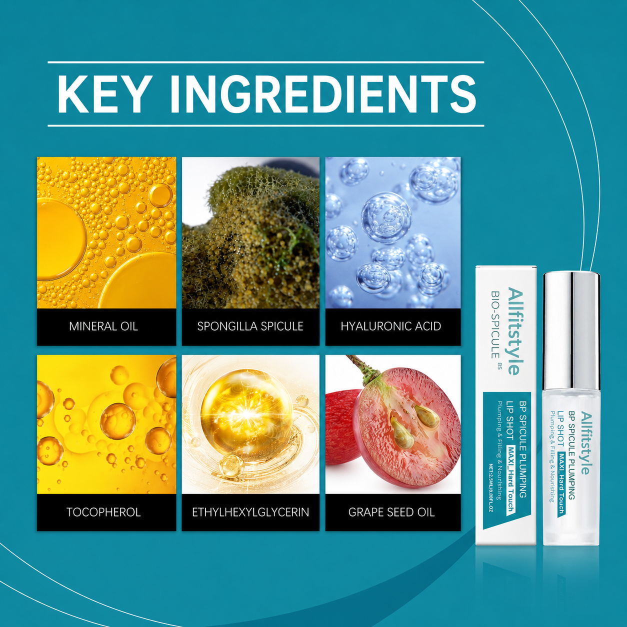 💋Bio-Spicule Lip Plumping Shot-Instant Volume Look • Glass Glow Finish • Nourishing Lip Care-HS