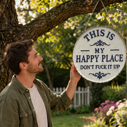 “This Is My Happy Place” Door Sign  💡 A Sign That Sets The Tone Immediately-HS