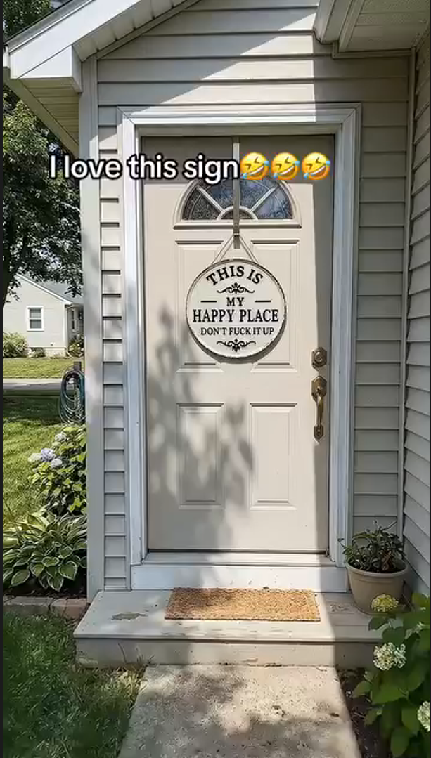 “This Is My Happy Place” Door Sign  💡 A Sign That Sets The Tone Immediately-HS