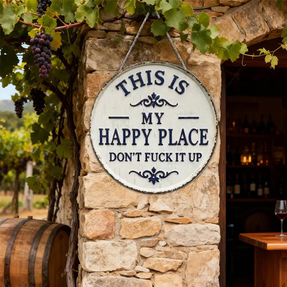 “This Is My Happy Place” Door Sign  💡 A Sign That Sets The Tone Immediately-HS