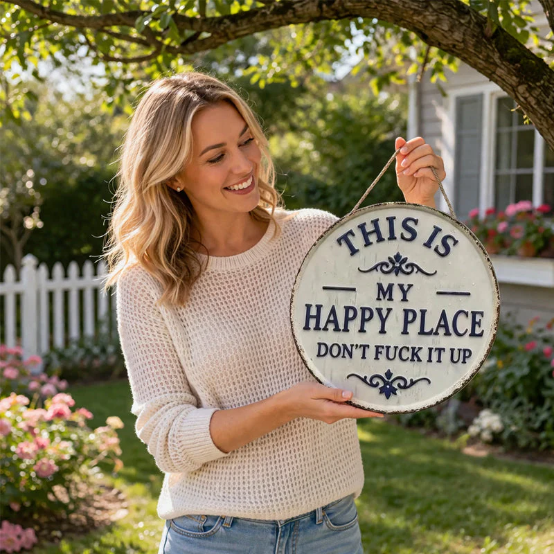“This Is My Happy Place” Door Sign  💡 A Sign That Sets The Tone Immediately-HS