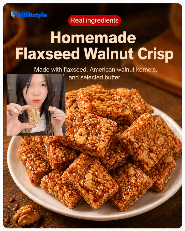 Sugar-Free Flaxseed Walnut Crisp, Premium Nut Pastry Snack 0 added preservatives-HS